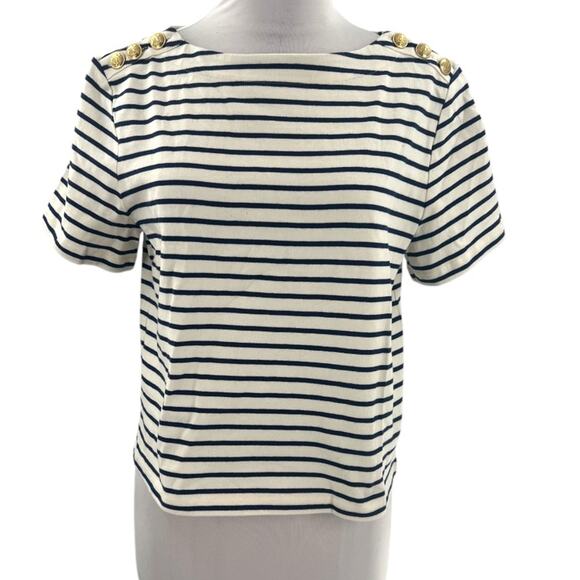 NWT J. Crew Mariner Cloth Short-Sleeve T-Shirt with Buttons Sz S - Picture 5 of 9
